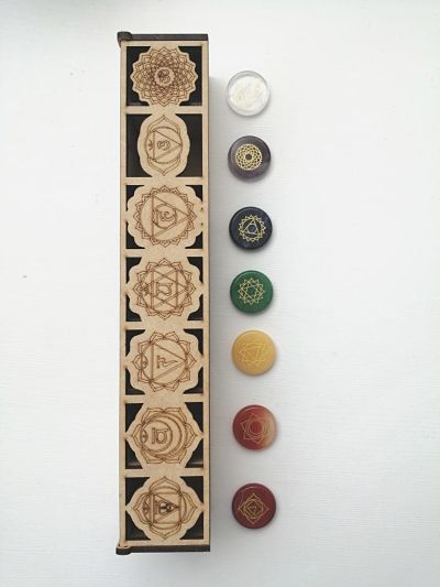 Set 7 chakras grabados