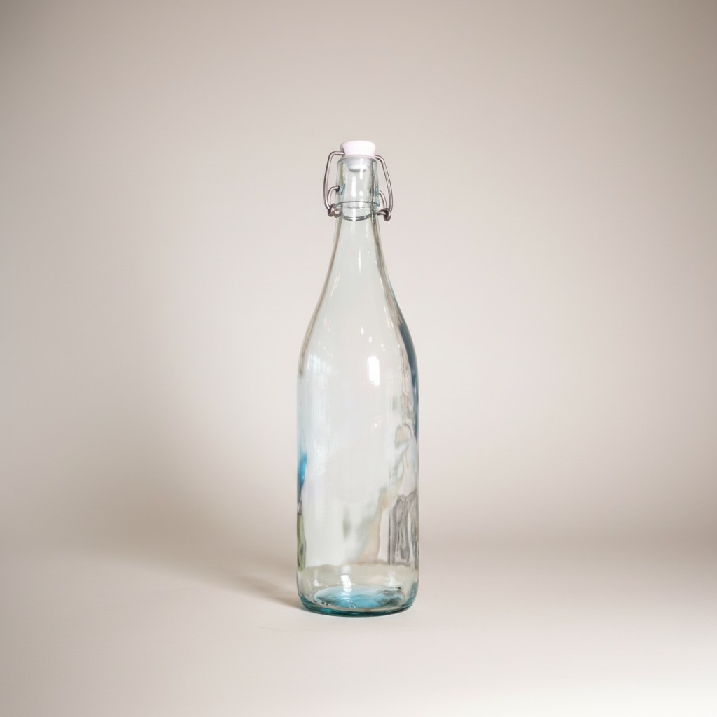 BOTELLA DE VIDRIO AZUL